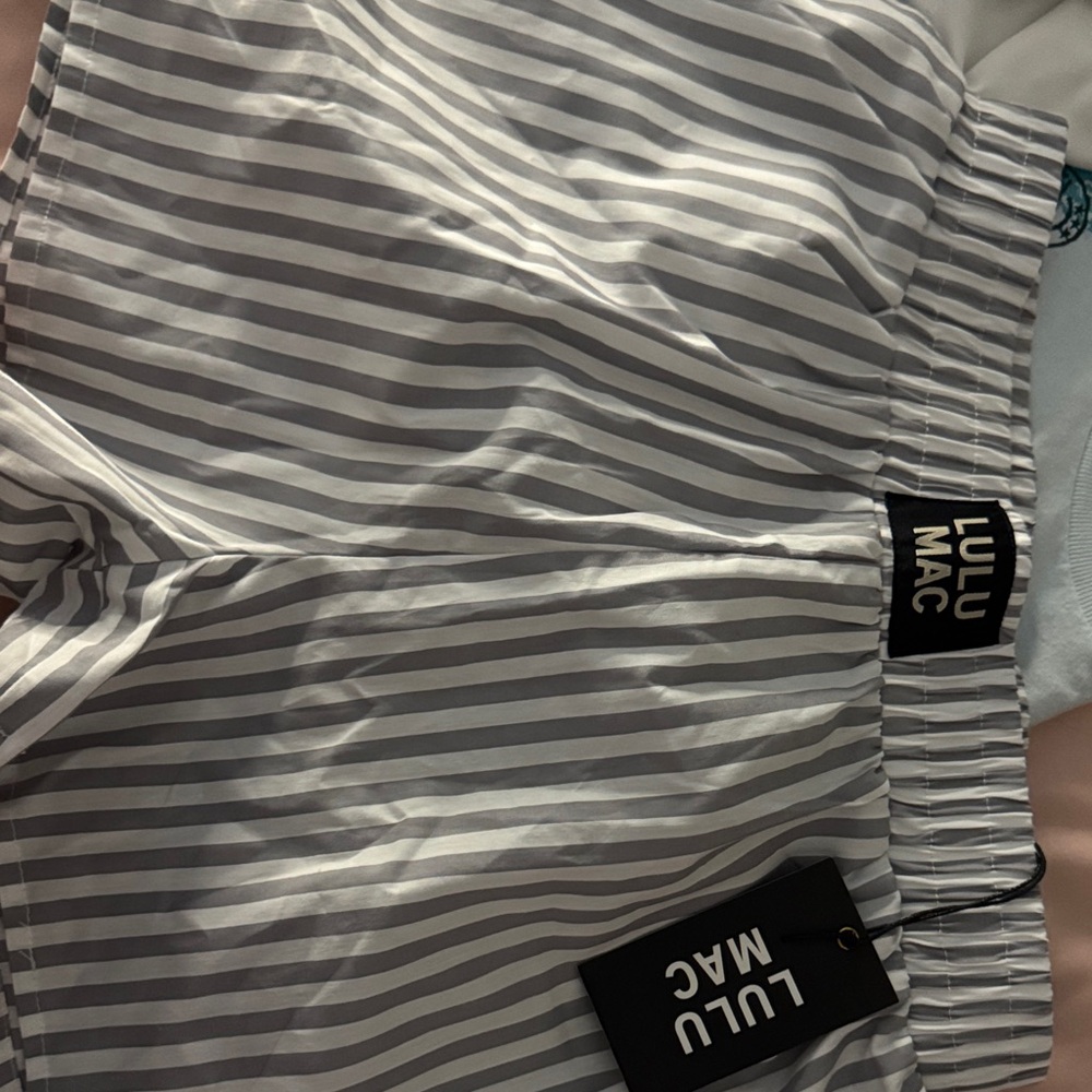 Women's Gray Striped Athletic Shorts